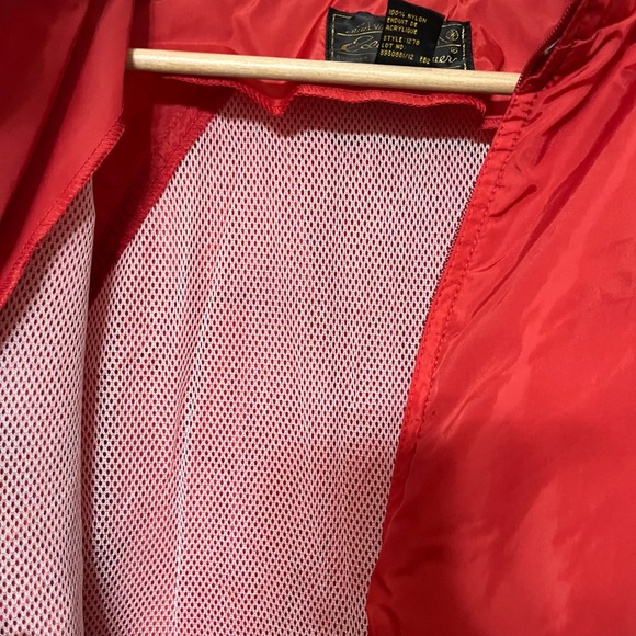 Eddie Bauer Mens Red Nylon Zip Up Windbreaker Jacket Size Medium - Picture 7 of 8